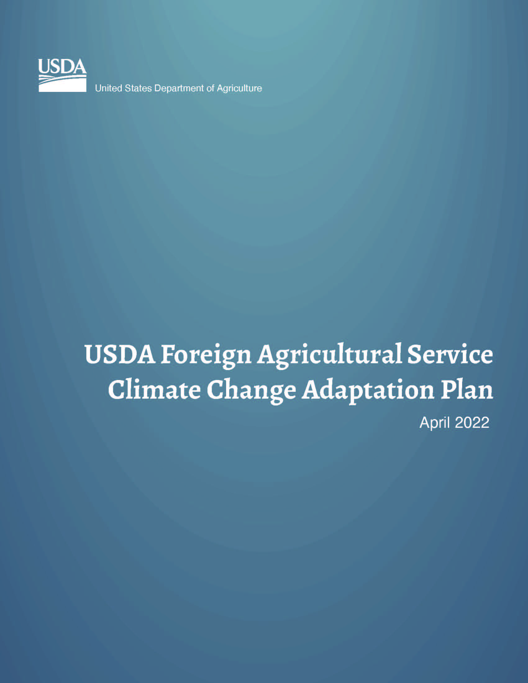 Cover page for the 2022 FAS Action Plan for Climate Adaptation and Resilience.