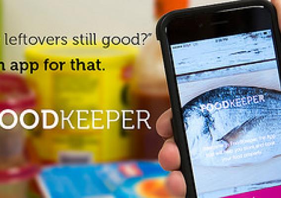 FoodKeeper app beside a refrigerator