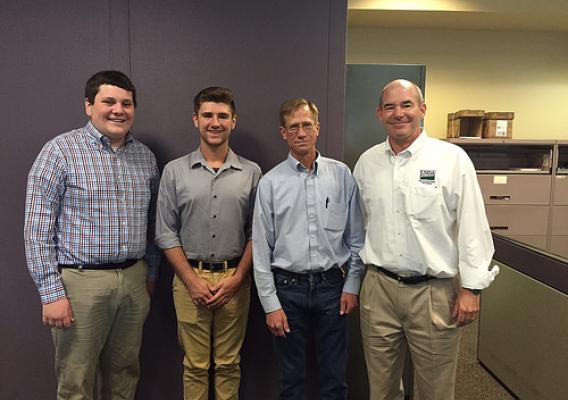 Summer student interns Joe Dionne and Elliot Alexander; Specialty Crops Inspection Division Assistant Central Region Branch Chief Phil Bricker; AMS Fruit and Vegetable Program Associate Deputy Administrator Chris Purdy