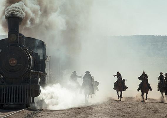 The Lone Ranger starring Johnny Depp, Armie Hammer and Helen Bonham Carter opens nationwide in theaters on July 3. The movie shot for 10 days on the Santa Fe National Forest for a fight scene on a train speeding through a tunnel. (Copyrighted photo courtesy Walt Disney Pictures)