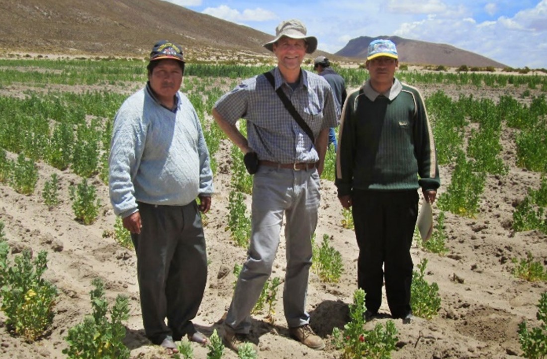 Lars (center) conducting a witness audit with a quinoa producer and inspector in Bolivia