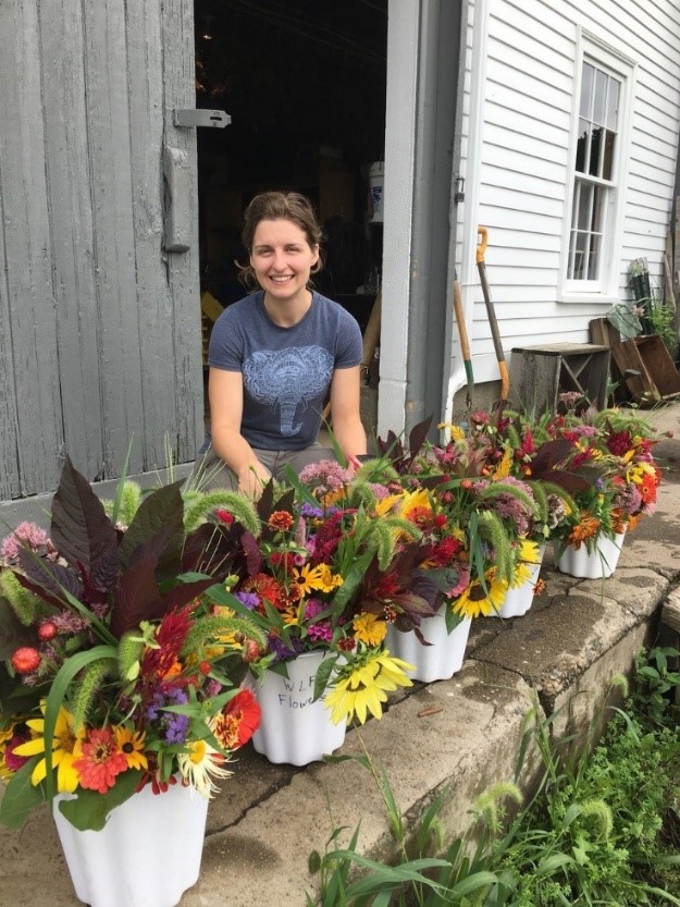 Laura Gallagher with plants