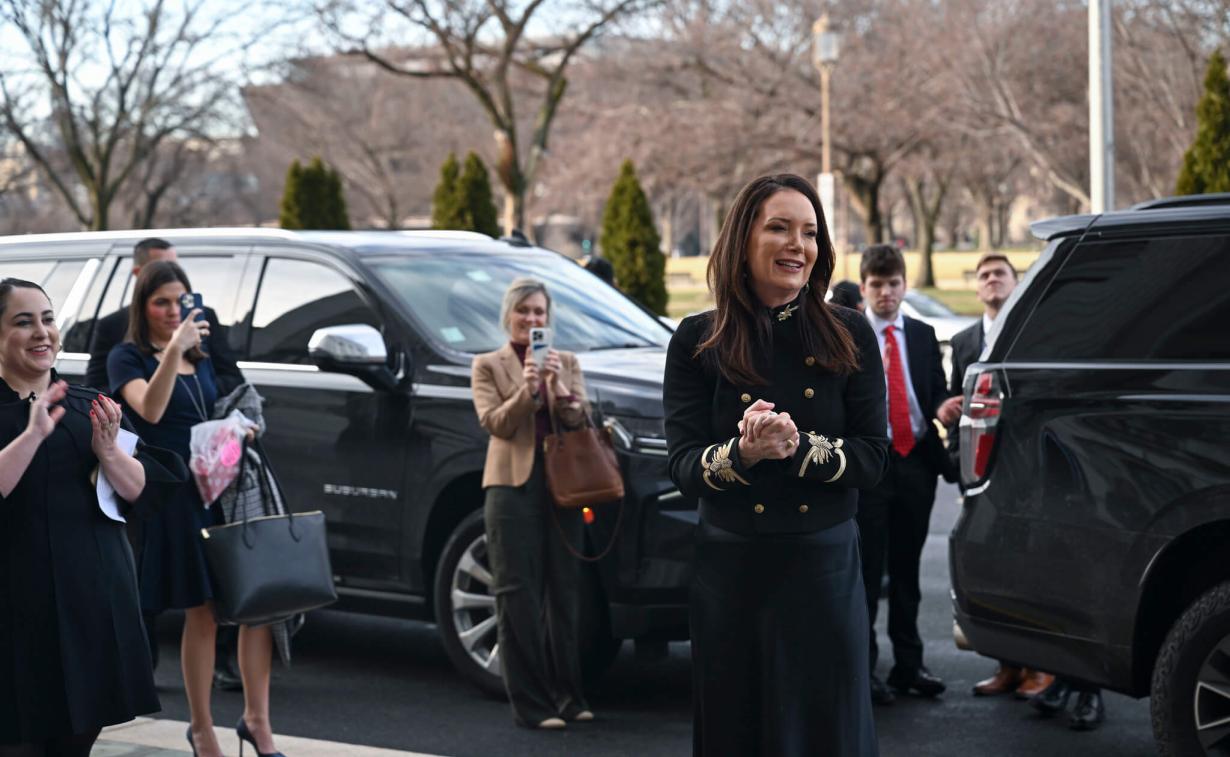 Secretary Brooke Rollins arriving at USDA