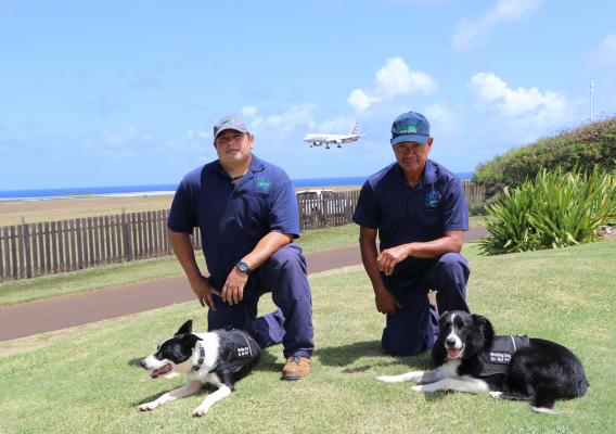 WS canine teams (left to right) Cliff Silva with Quade and Caesar Trinidad with Quinn