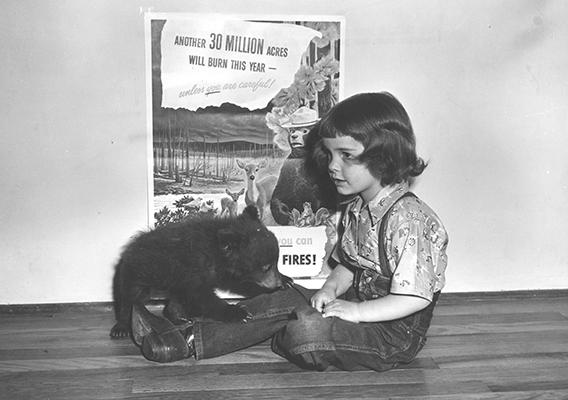 Smokey Bear as a Cub with Judy Bell