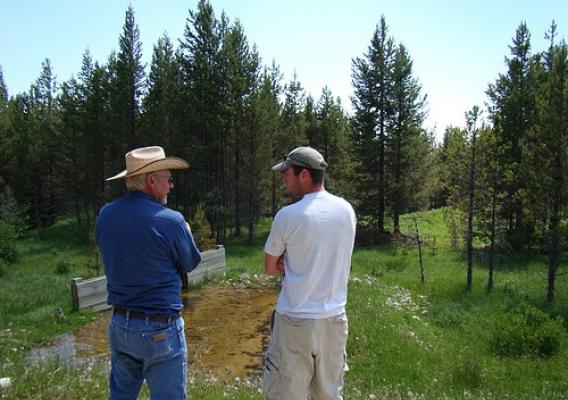 MT Fish, Wildlife and Parks department biologist and a local rancher