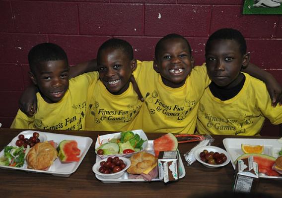 School meals play a major role in shaping the diets and health of young people. FNS photo.