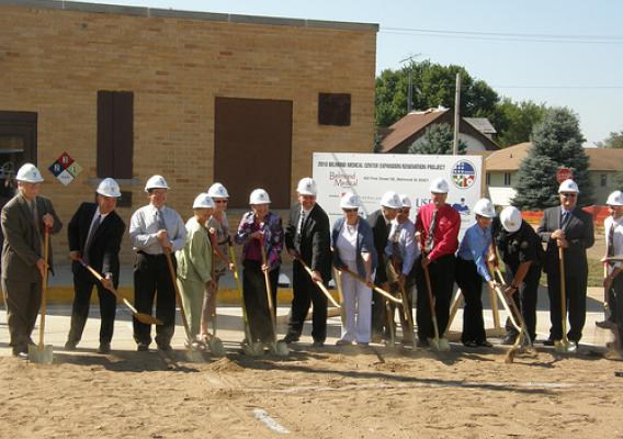 City officials joined representatives from USDA Rural Development last month to break ground for a hospital expansion project in Belmond, Iowa.