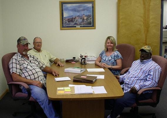 Butler County Committee consists of (clockwise from left) Jim Hover; County Executive Director Stanley Lamb; Karen Buttrey, and Isaiah Jones. 