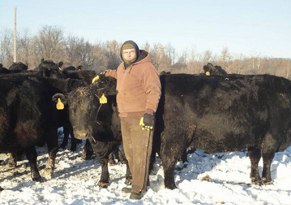 Pete Berscheit uses rotational grazing on his Minnesota farm to improve production while helping the environment. NRCS photo.
