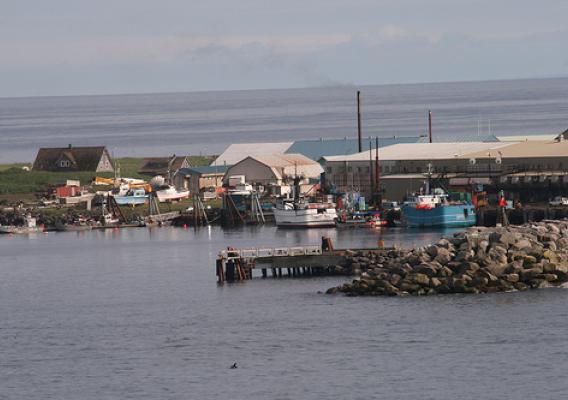 Saint Paul Harbor in the Pribilof Islands. The Native community will soon receive improved broadband service thanks to USDA funding support. Photo courtesy of Scott Schuette and used with permission of TDX.