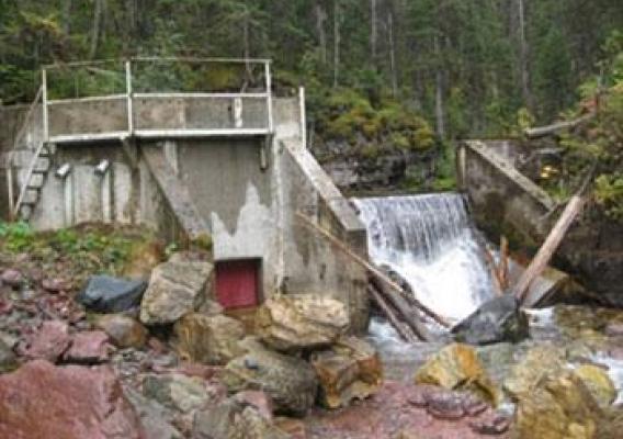 The micro-hydropower system at the Spotted Bear Ranger Station.