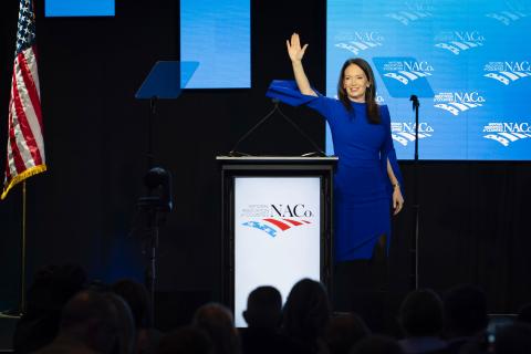 Secretary Rollins speaking at an event