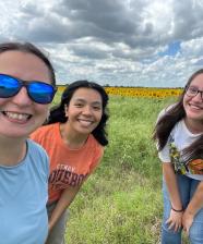 Dr. Engil Pereira (left) and two former students, now USDA employees: Larissa Cantu (center) and Samantha Colunga (right)