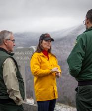 U.S. Secretary of Agriculture Brooke Rollins at an overlook