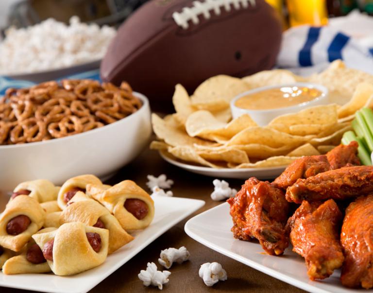 Assortment of foods on plates